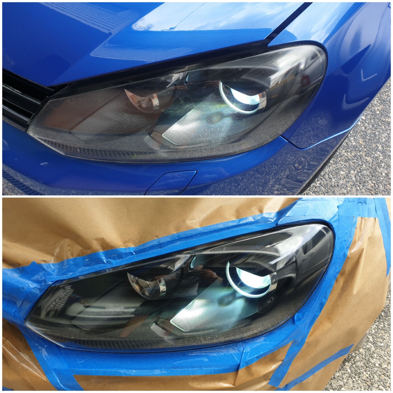 VW Crazed Headlight restoration