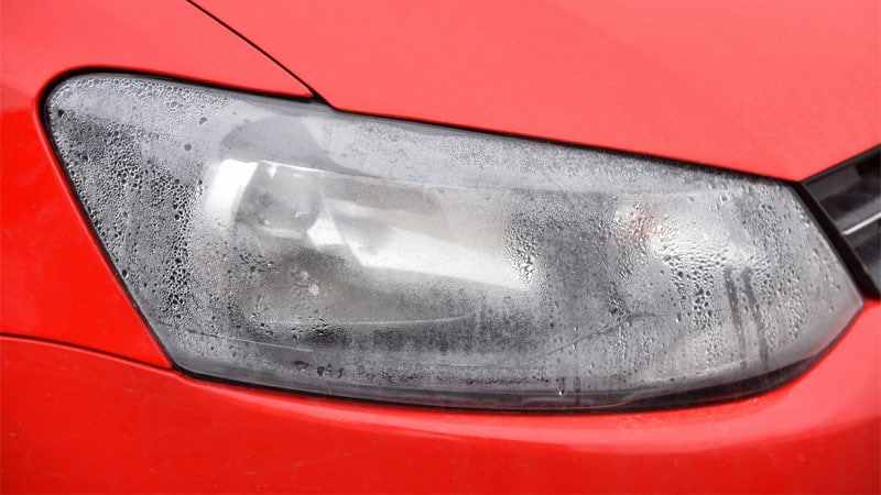 water moisture headlights